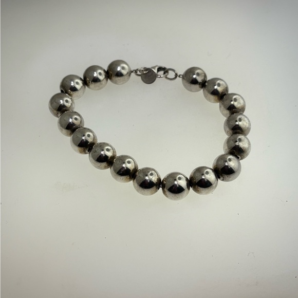 Tiffany & Co. Silver 10mm Hardware Ball Bead Bracelet Size 7in’ - Picture 1 of 6